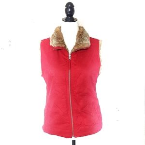 GAP Reversible Faux Fur Vest Coat Jacket Sz S